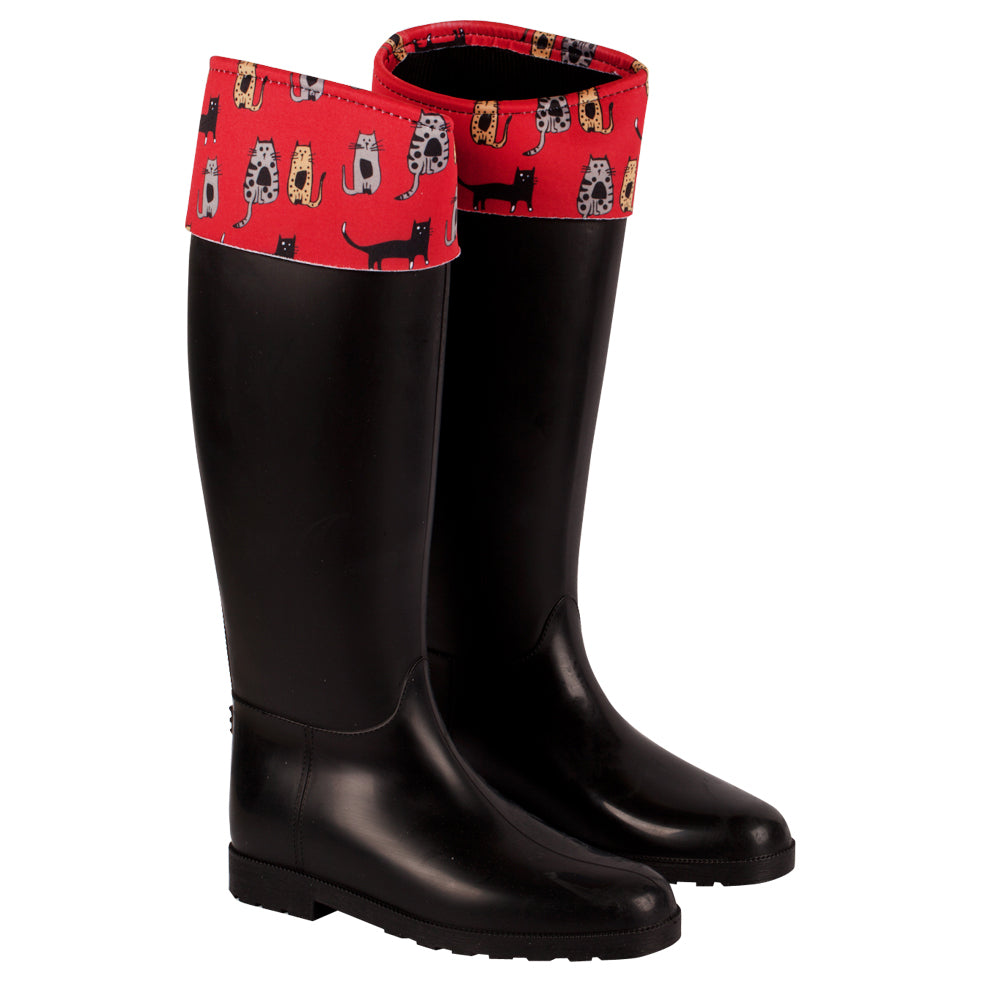 Biggdesign Rain Boots for Women, Cat Line Design,  Waterproof, Rain