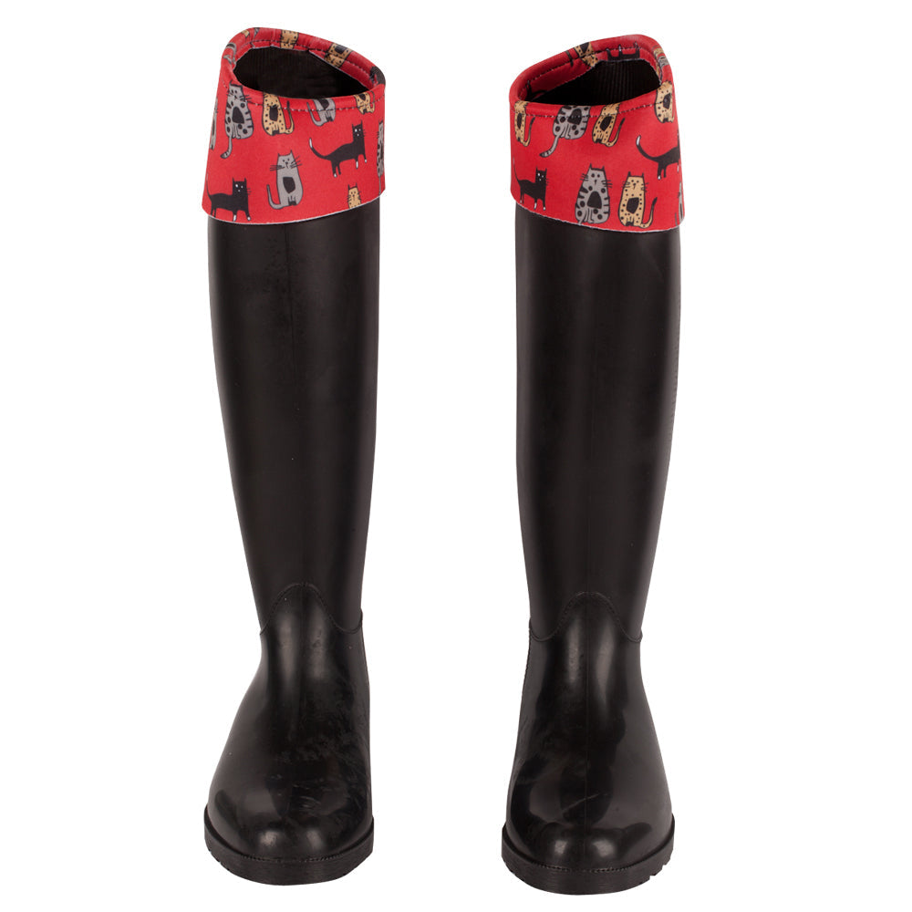 Biggdesign Rain Boots for Women, Cat Line Design,  Waterproof, Rain