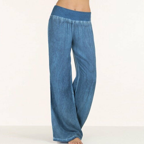 Women Pants Casual Denim Wide Leg Jeans