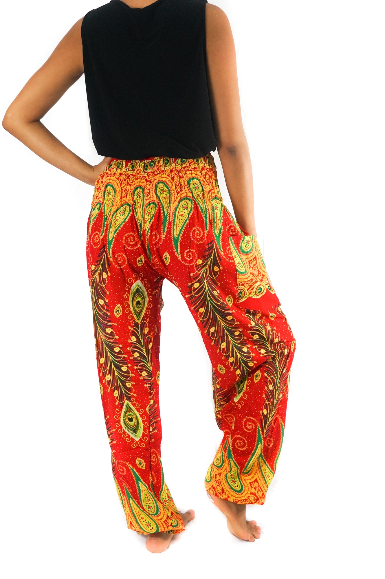 New Orange Peacock Boho Hippie Gypsy Pants