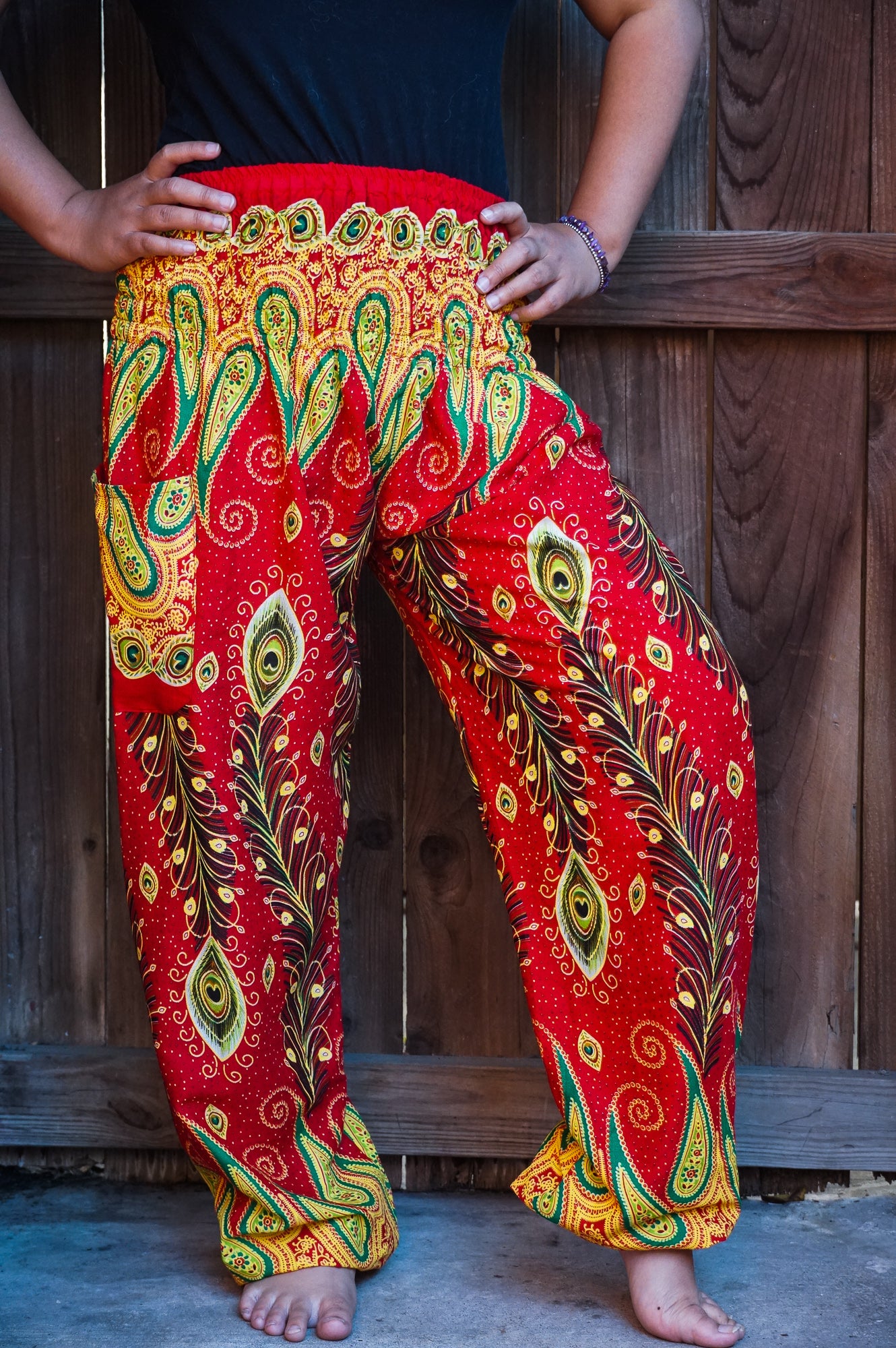 New Orange Peacock Boho Hippie Gypsy Pants