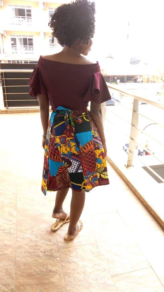 African Vintage kitenge wrap mini skirt